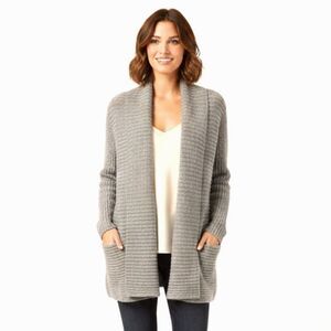 Soft Joie Womens Small Gray Knit Cardigan Sweater Wool Blend Open Front